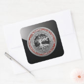 [500] Treasure Trove: Celtic Tree of Life [Silver] Vierkante Sticker (Envelop)
