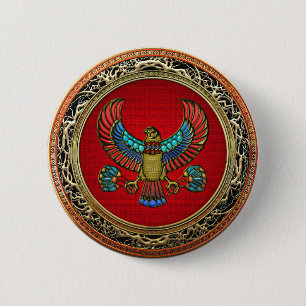 [500] Treasure Trove: Egyptische valk Ronde Button 5,7 Cm