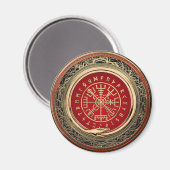 [500] Vegvisir - Viking Gold Magic Runass Magneet (Voorkant / Achterkant)