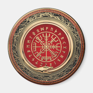 [500] Vegvisir - Viking Gold Magic Runass Magneet