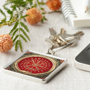 [500] Vegvisir - Viking Gold Magic Runass Sleutelhanger