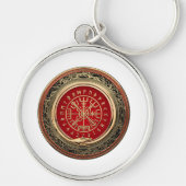 [500] Vegvisir - Viking Gold Magic Runass Sleutelhanger (Voorkant)