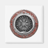 [500] Vegvisir - Viking Silver Magic Runass Magneet (Voorkant)