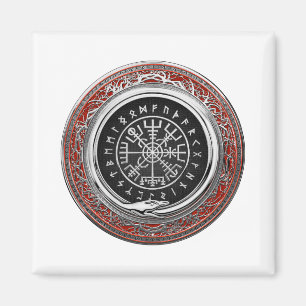 [500] Vegvisir - Viking Silver Magic Runass Magneet