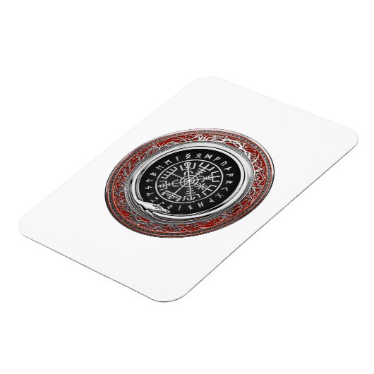 [500] Vegvisir - Viking Silver Magic Runass Magneet (Linkerzijde)