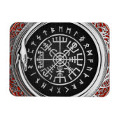 [500] Vegvisir - Viking Silver Magic Runass Magneet (Horizontaal)