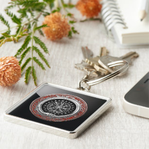 [500] Vegvisir - Viking Silver Magic Runass Sleutelhanger