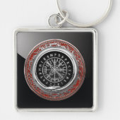 [500] Vegvisir - Viking Silver Magic Runass Sleutelhanger (Voorkant)