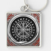 [500] Vegvisir - Viking Silver Magic Runass Sleutelhanger (Voorkant)