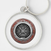 [500] Vegvisir - Viking Silver Magic Runass Sleutelhanger (Voorkant)