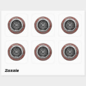 [500] Vegvisir - Viking Silver Magic Runass Vierkante Sticker (Vel)