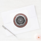 [500] Vegvisir - Viking Silver Magic Runass Vierkante Sticker (Envelop)