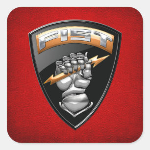 [500] Voorwaarts waarnemer (FIST) [Embleem] Vierkante Sticker