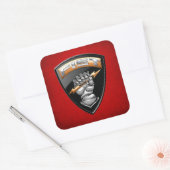 [500] Voorwaarts waarnemer (FIST) [Embleem] Vierkante Sticker (Envelop)