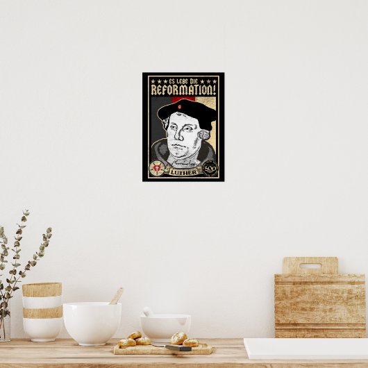 500e Jubileum Reformatie Luther Poster-Duits Poster (Keuken)