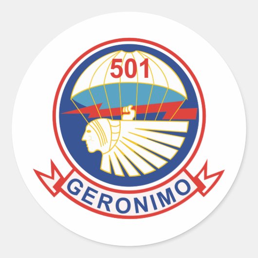 501e Parachute Infantry Regiment (PIR) Insignes Ronde Sticker (Voorkant)