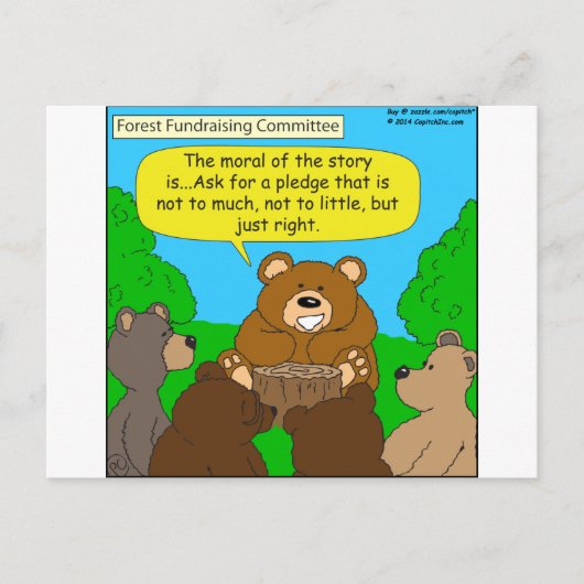 502 fondsenwerving vraagt precies de juiste cartoo briefkaart (Voorkant)