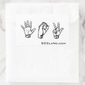503 Handz w/ URL Rechthoekige Sticker (Tas)