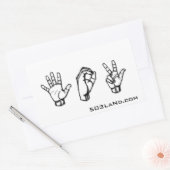 503 Handz w/ URL Rechthoekige Sticker (Envelop)