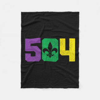 504 Area Code Pride Nola New Orleans Louisiana Mar Fleece Deken