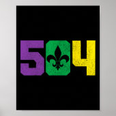 504 Area Code Pride Nola New Orleans Louisiana Mar Poster (Voorkant)
