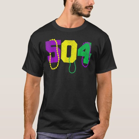 504 Beads Funny Mardi Gras New Orleans Carnival Fe T-shirt (Voorkant)