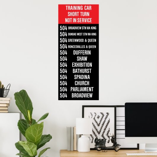 504 KING Replica Rollsign (CLRV) Poster (Thuiskantoor)