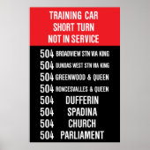504 KING streetcar rollsign - CLRV/ALRV Poster (Voorkant)