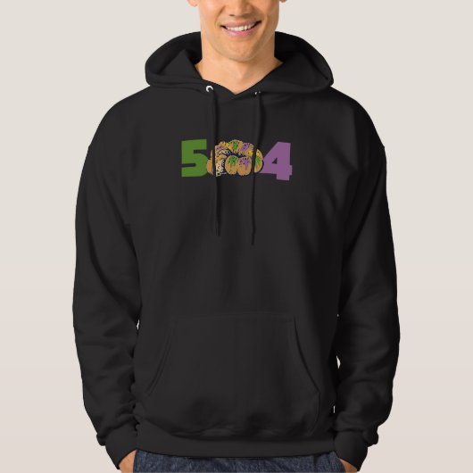 504 Mardi Gras King Cake New Orleans Parade Carniv Hoodie (Voorkant)