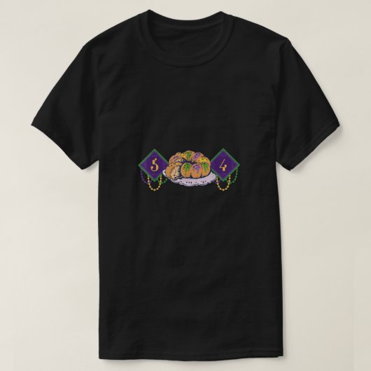 504 Mardi Gras King Cake New Orleans Parade Carniv T-shirt (Design voorkant)