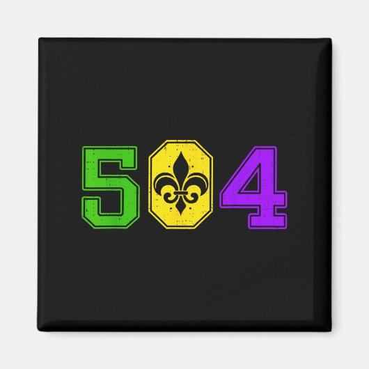 504 Mardi Gras New Orleans Louisiana Carnival Men  Magneet (Voorkant)