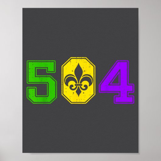 504 Mardi Gras New Orleans Louisiana Carnival Men  Poster (Voorkant)