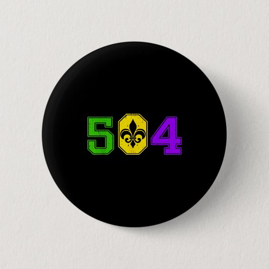504 Mardi Gras New Orleans Louisiana Carnival Men  Ronde Button 5,7 Cm (Voorkant)