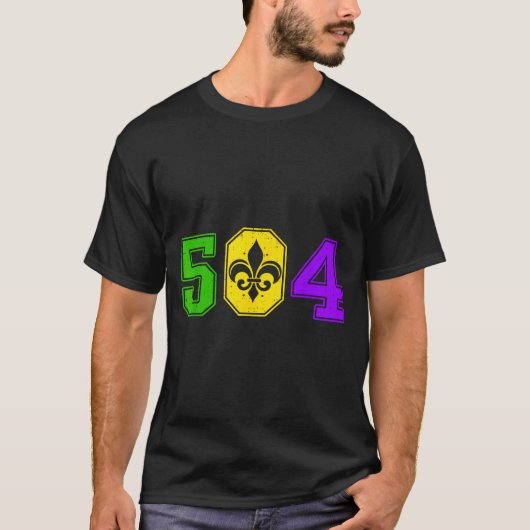 504 Mardi Gras New Orleans Louisiana Carnival Men  T-shirt (Voorkant)