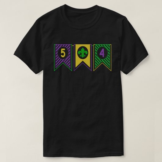 504 Mardi Gras New Orleans Louisiana La State T-shirt (Design voorkant)