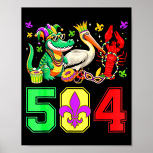 504 Nola Mardi Gras New Orleans Louisiana Optocht Poster