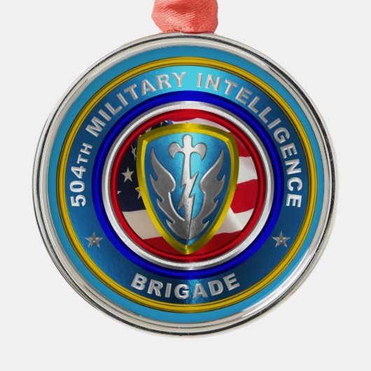 504e brigade van de militaire inlichtingendienst metalen ornament (Voorkant)