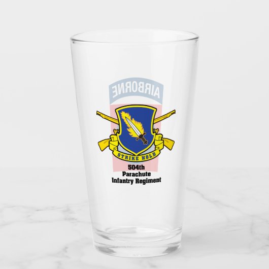 504e PIR 82e luchtverkeersdivisie Beer Glass Glas (Voorkant)