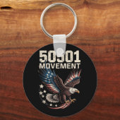 50501 Amerikaanse vlag in Flight Eagle met sterren Sleutelhanger (Voorkant)