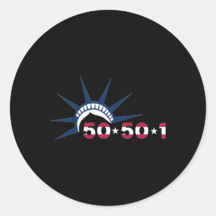 50501 Protestbeweging Vrijheidsbeeld tegen T Ronde Sticker