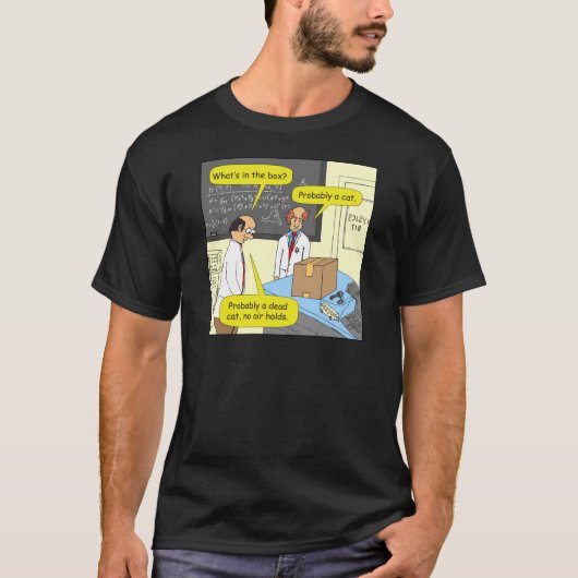 505 kat in box physics cartoon t-shirt (Voorkant)