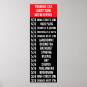 506 CARLTON Replica TTC Streetcar Rollsign Poster (Voorkant)