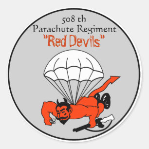 508e "Rode Duivels" Paracuut Regiment, 82e Airborn Ronde Sticker