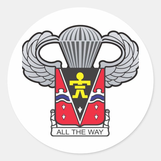 509th Airborne met Airborne Wings 2 Ronde Sticker (Voorkant)