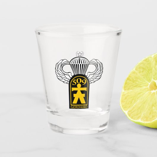 509th Airborne met Sprongvleugels Shot Glas (Voorkant)