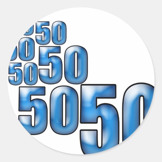 50 50 50 RONDE STICKER (Voorkant)
