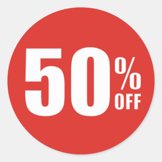 50% 50% korting op Sticker verkoop korting (Voorkant)