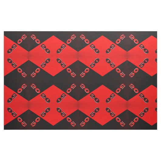 50/50 Rood/Zwart Stof (Fat Quarter)