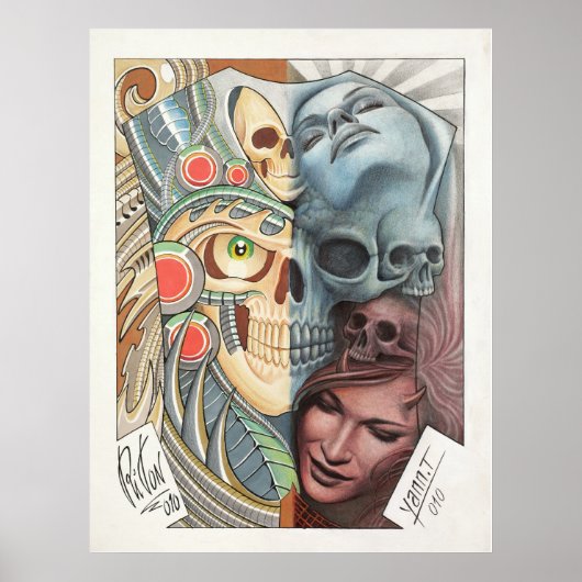 50/50 TATTOO ART repro Poster (Voorkant)