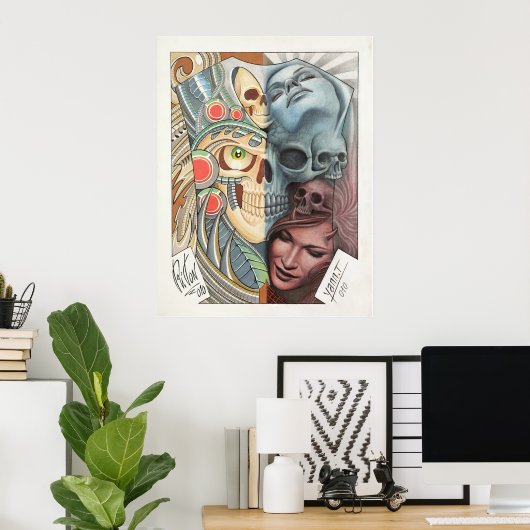 50/50 TATTOO ART repro Poster (Thuiskantoor)